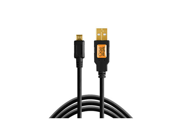 TetherPro USB 2.0 Male to Micro-B 5-pin Black 4.6m 